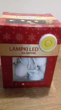 Lampki 40 Led na baterie, białe pomponiki, dekoracja