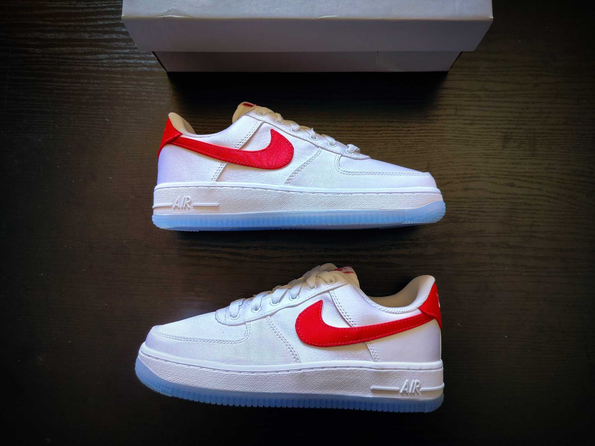 Nike Air Force - White Red Swoosh r. 38.5 SNEAKERS