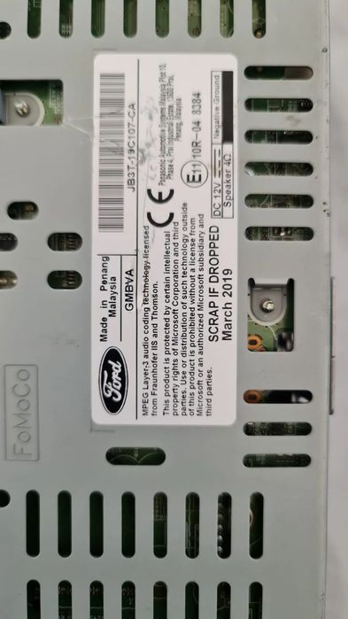 Ford Ranger radio JB3T-19C107-CA