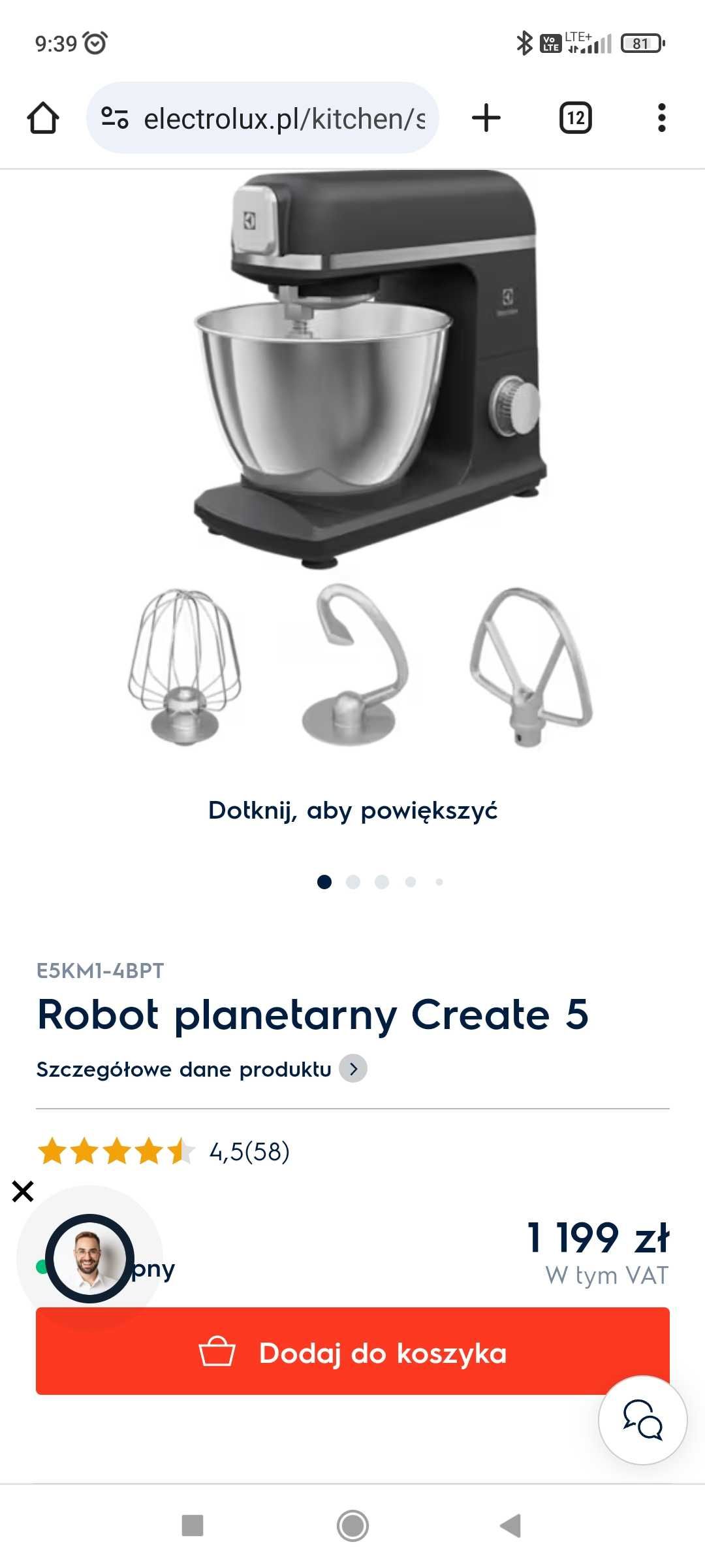 Robot planetarny Electrolux 1200W