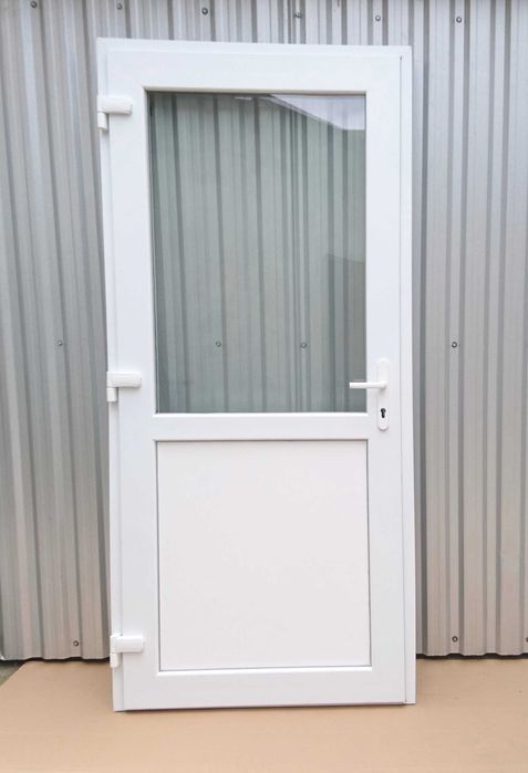 Drzwi PVC nowe wejściowe 90x190 sklepowe biurowe tarasowe białe