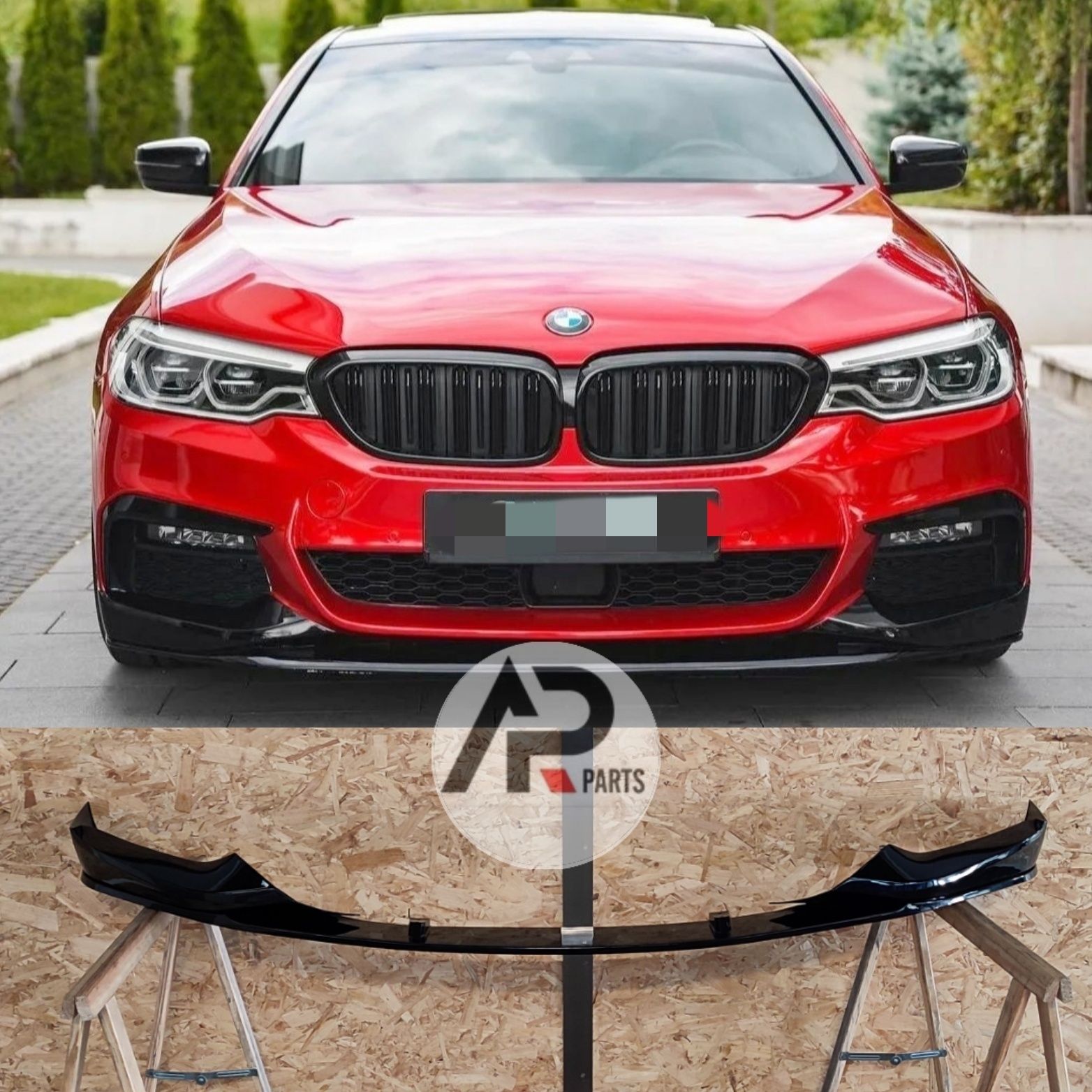 BMW G30 G31 Lip Aba Mperformance Frontal Preto brilhante