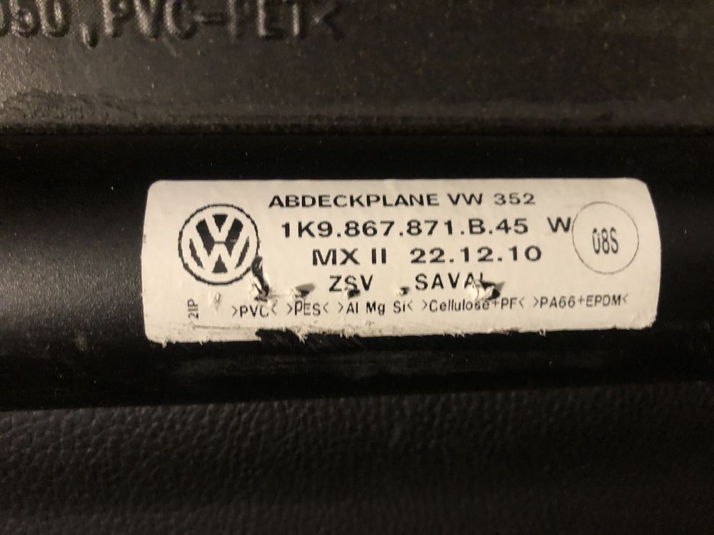 Roleta do bagażnika Volkswagen Golf 6 VI Kombi variant