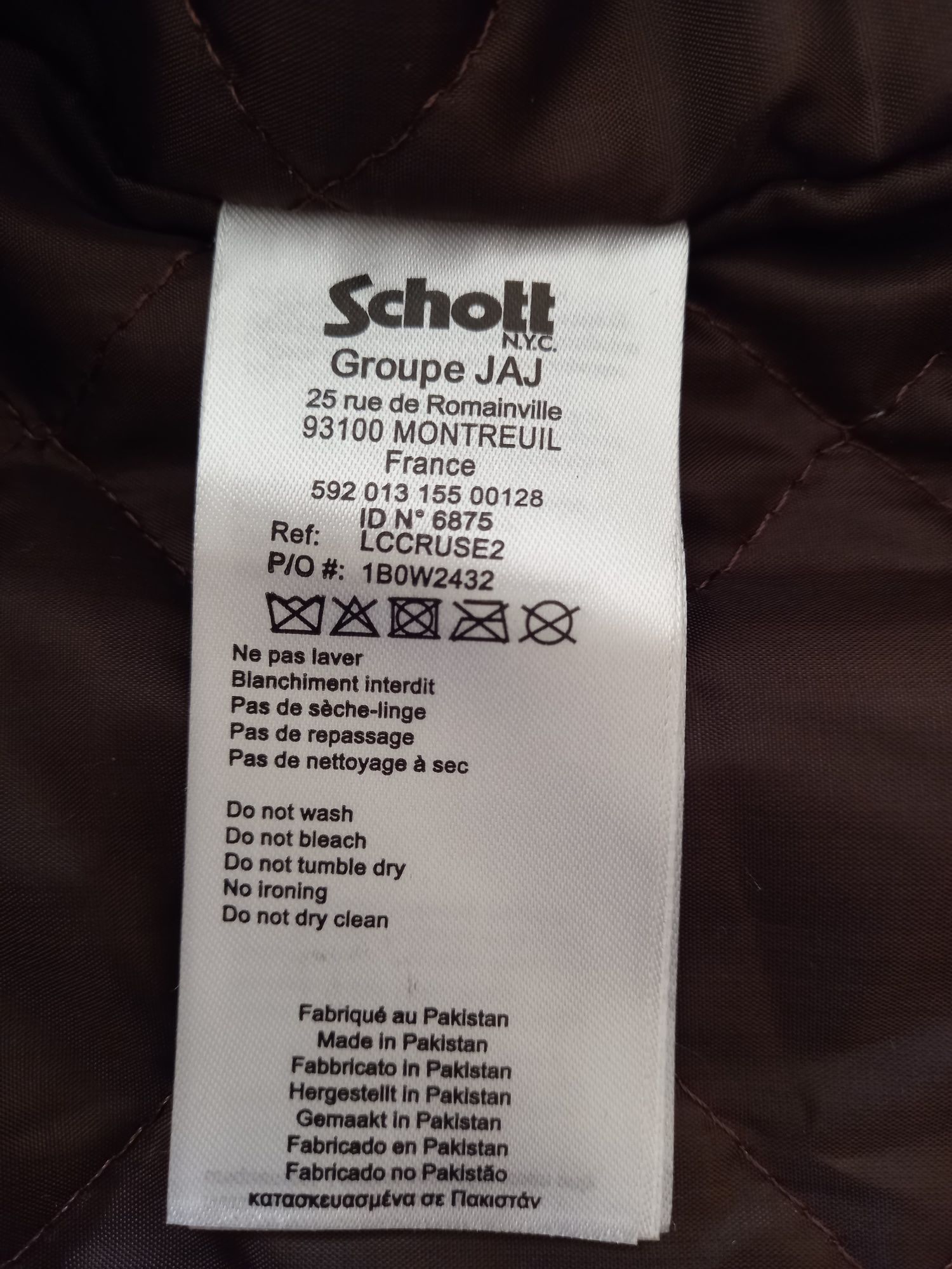 Schott kurtka bomber ze skóry naturalnej w kolorze brązowym  oryg. L