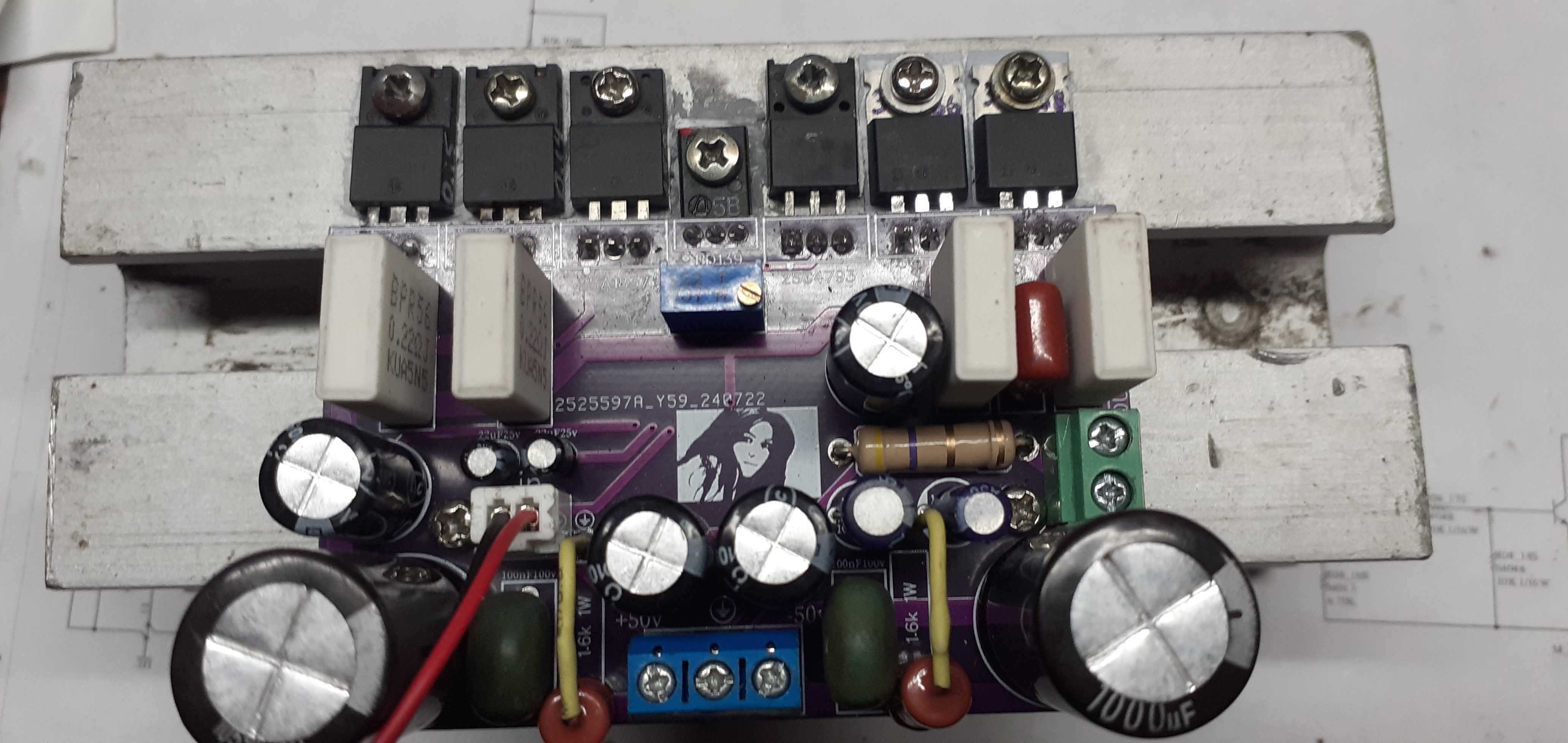 печатная плата УНЧ 180 Вт, 4-8 Ом, LANZAR MOSFET IRF640 + IRF9640