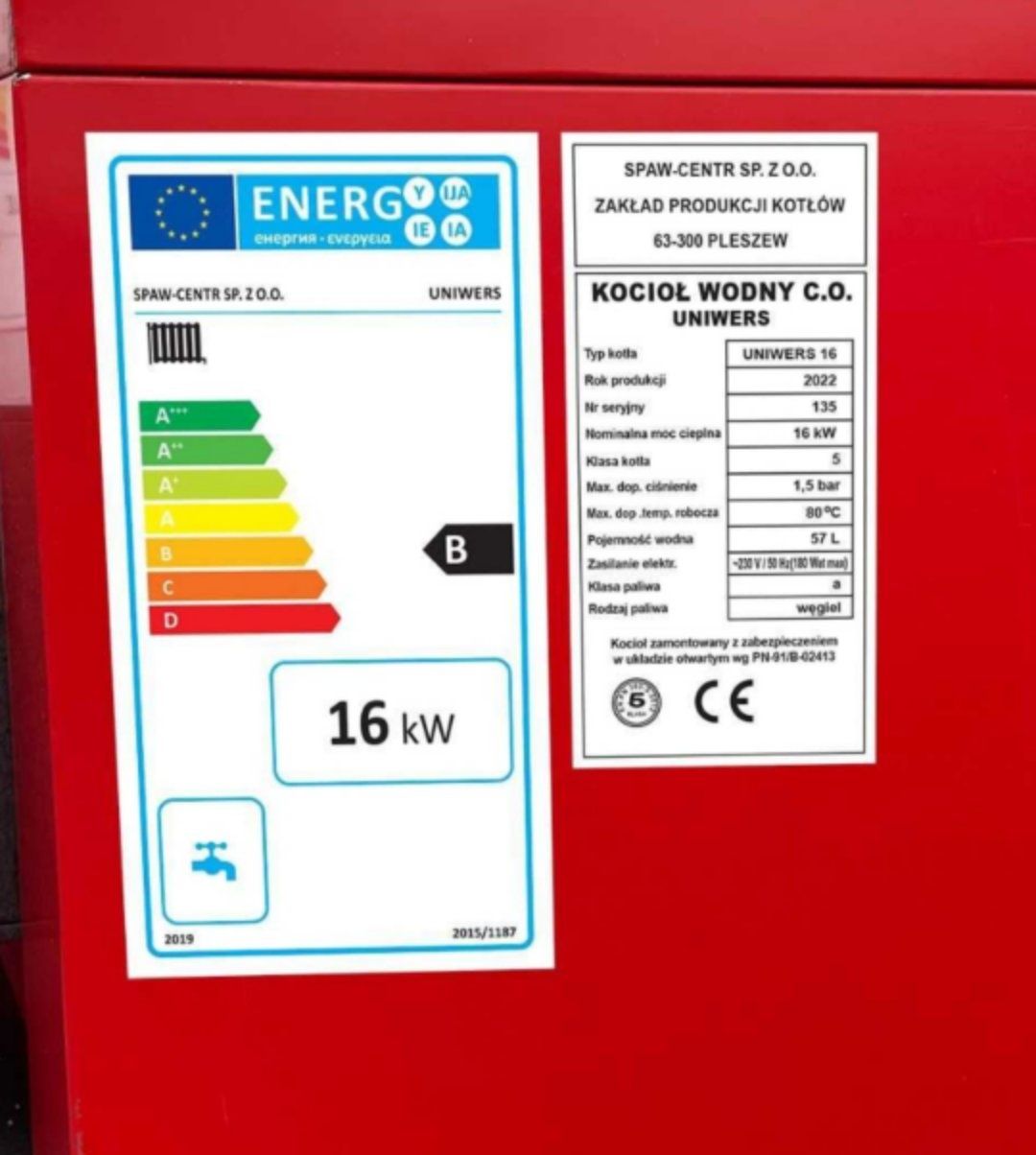 2m Kocioł 16kW do 140m powierzchni grzewczej Na drewno węgiel