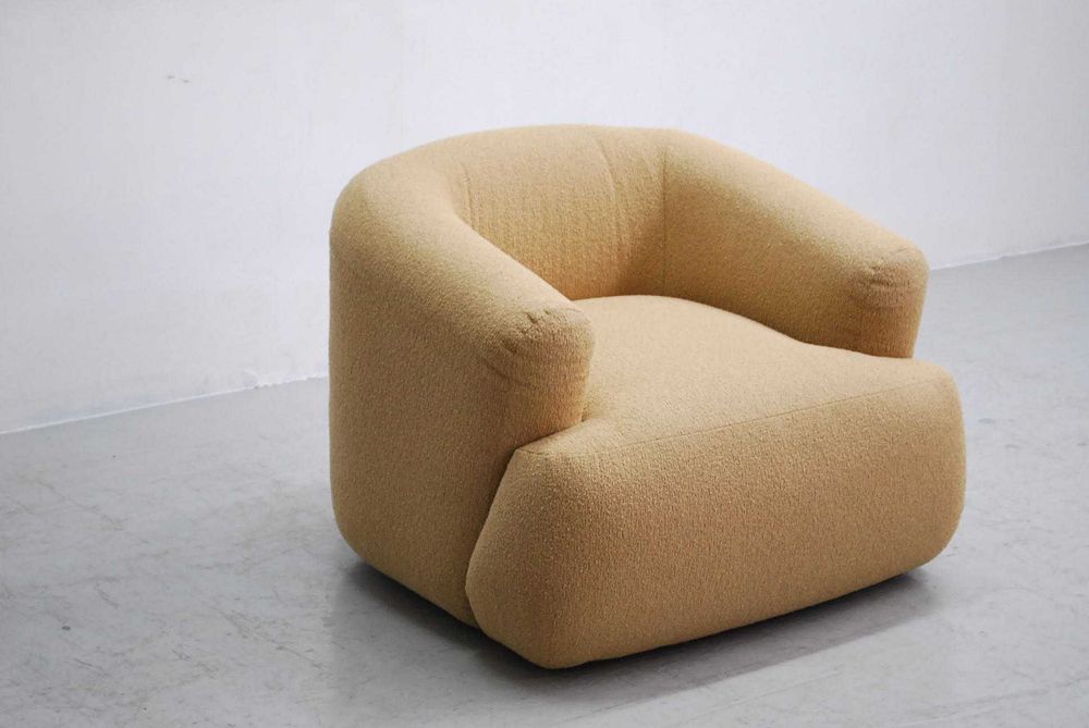 SBO Fotel Sofia jasno brązowy tkanina Westwing