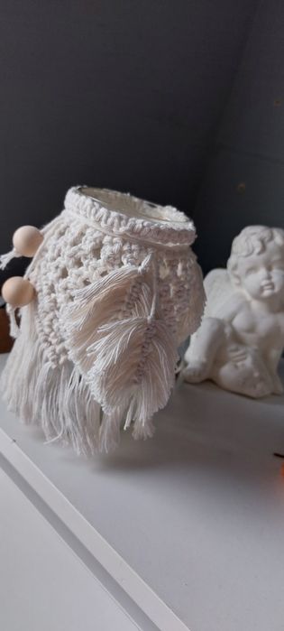 Lampiony makrama świecznik Boho z makramy