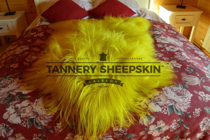 Skóra Owcza Island Żółty Dekoracyjna 90-110cm Skóry Owcze