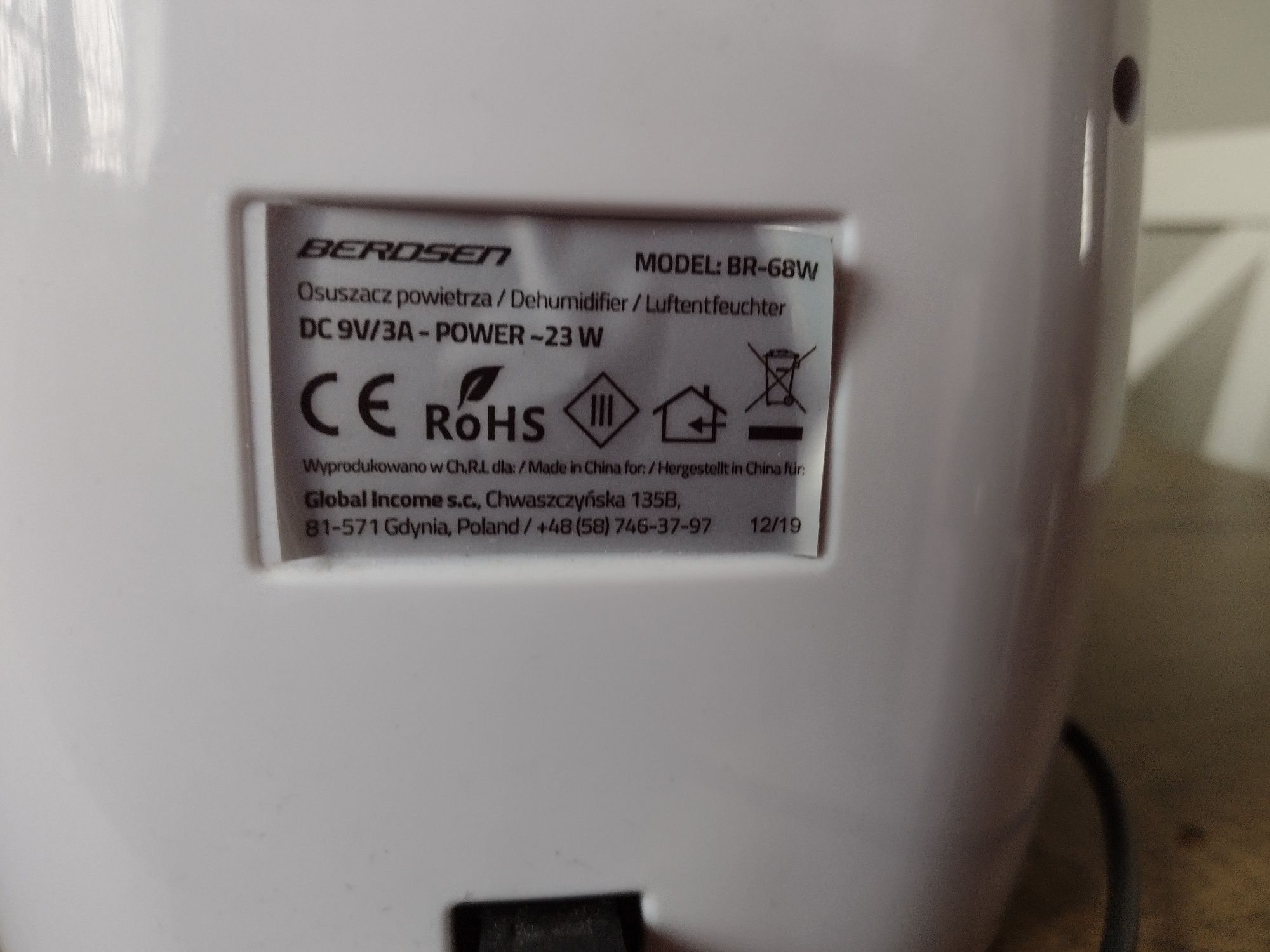 ! Pochłaniacz wilgoci BERDSEN BR-68W