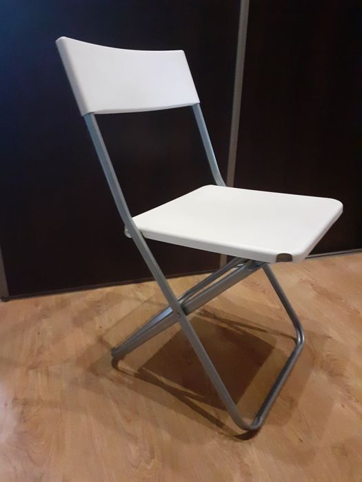 Krzesła Ikea 3 sztuki składane białe