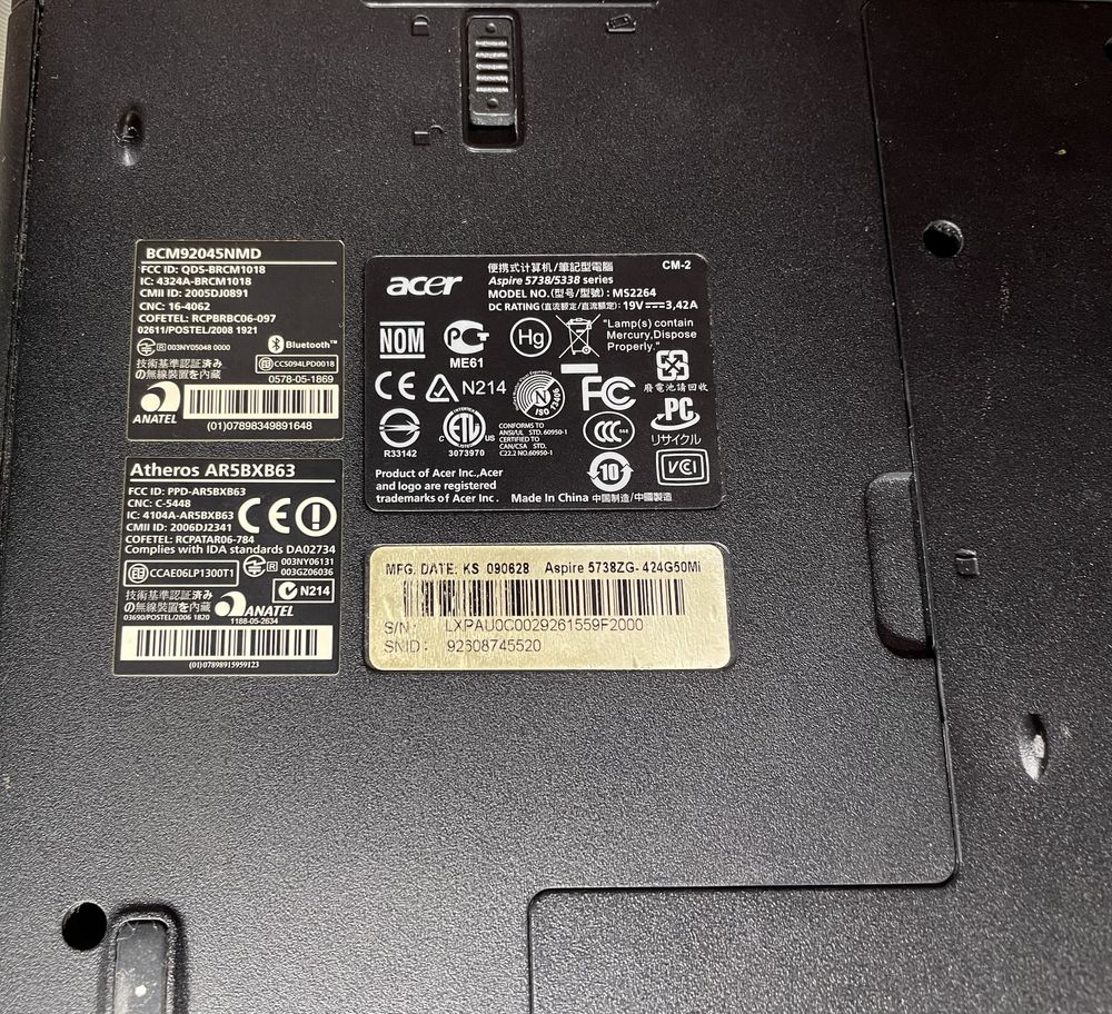 Ноутбук Acer Aspire 5738ZG