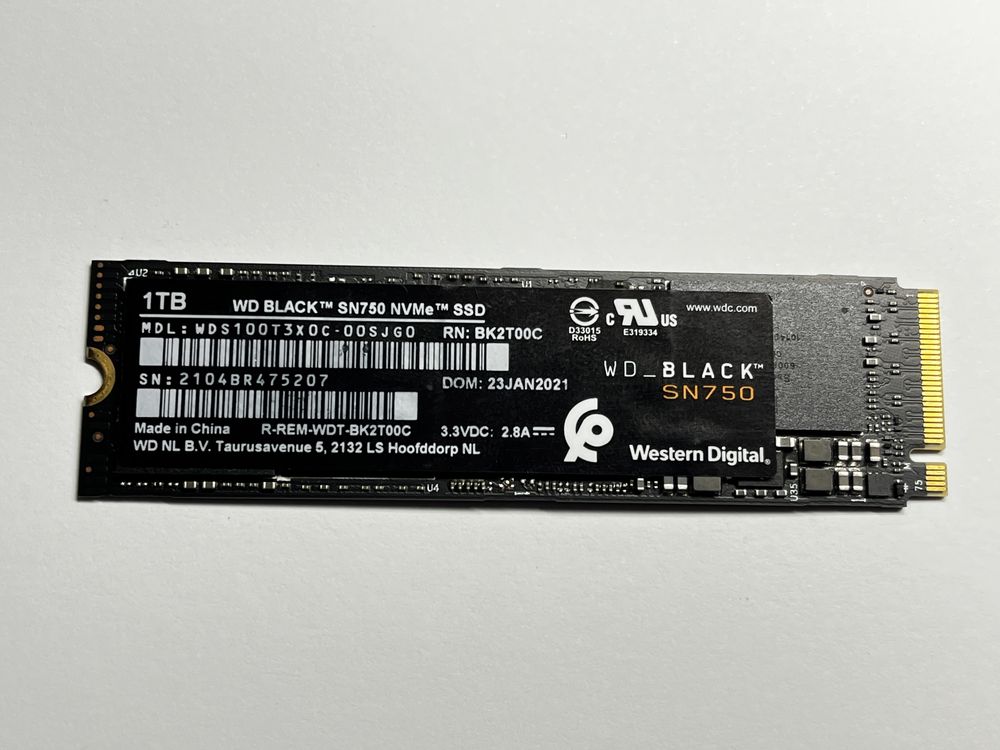 WD Black SN750 1TB 1000GB M.2 SSD NVMe