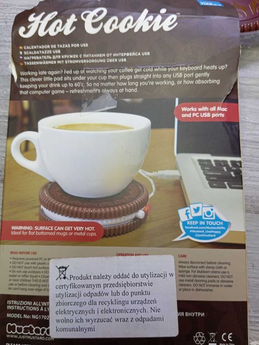 Elektryczny Podgrzewacz do Kubków Ciasteczko na USB do Kawy Herbaty