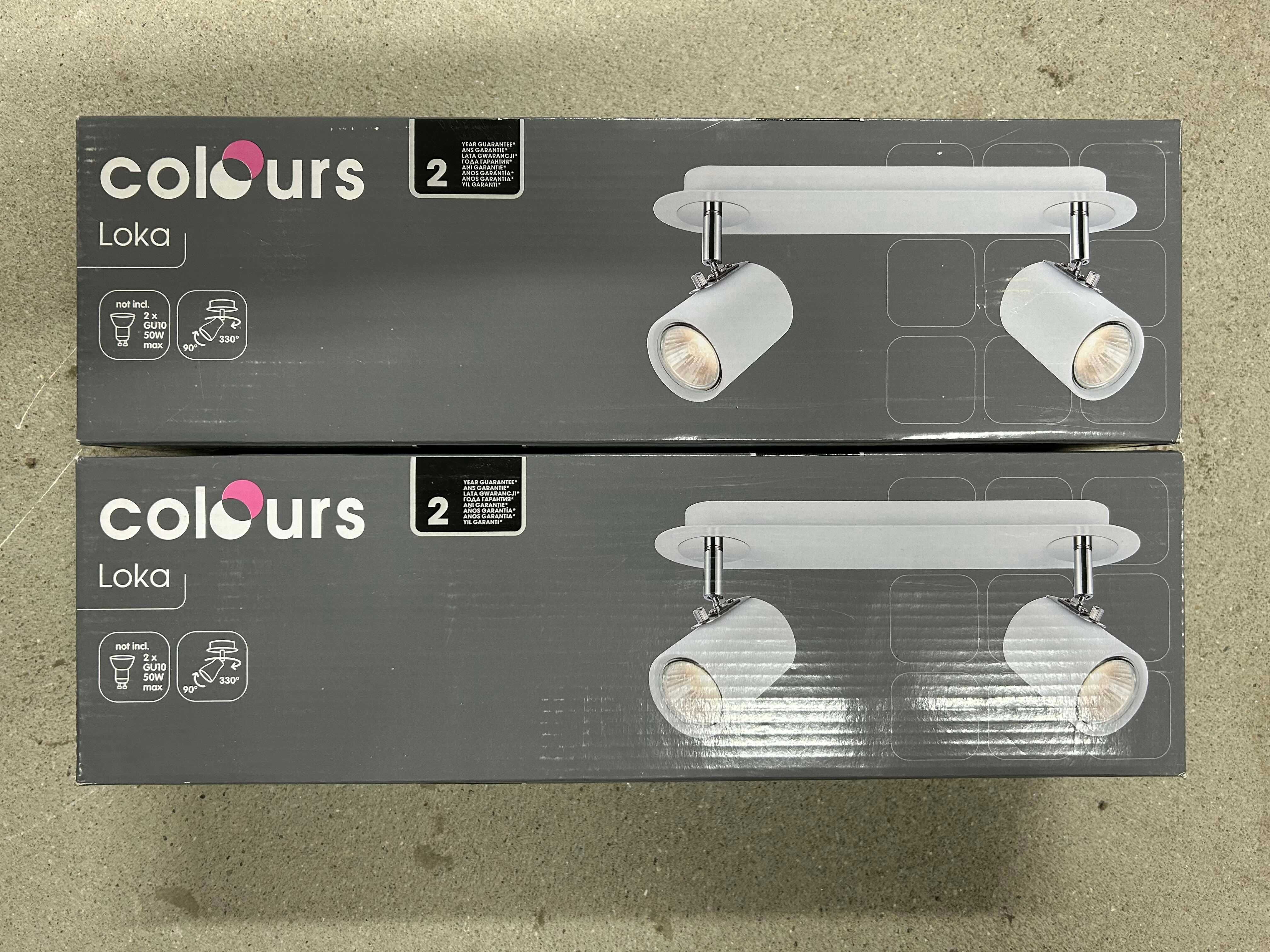 Dwie Spot listwy Colours Loka 2 x 50 W GU10 biały