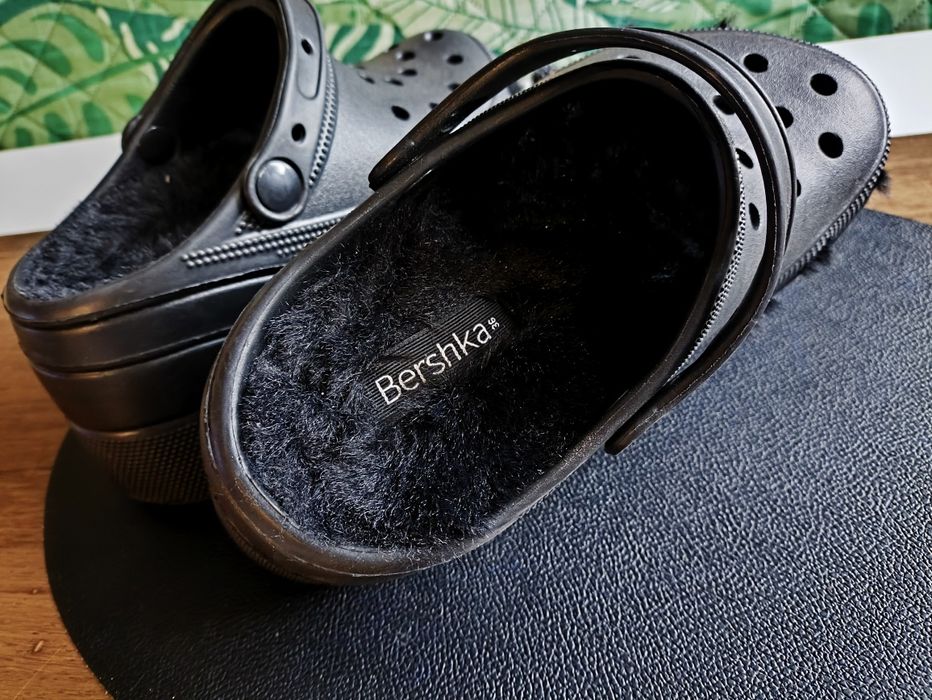 Crocksy Damskie z Futerkiem Bershka Wysokie 36 23 cm Kroksy Platforma