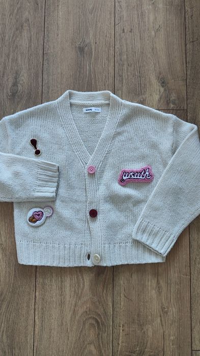 Sweterek rozpinany naszywki swietny stan