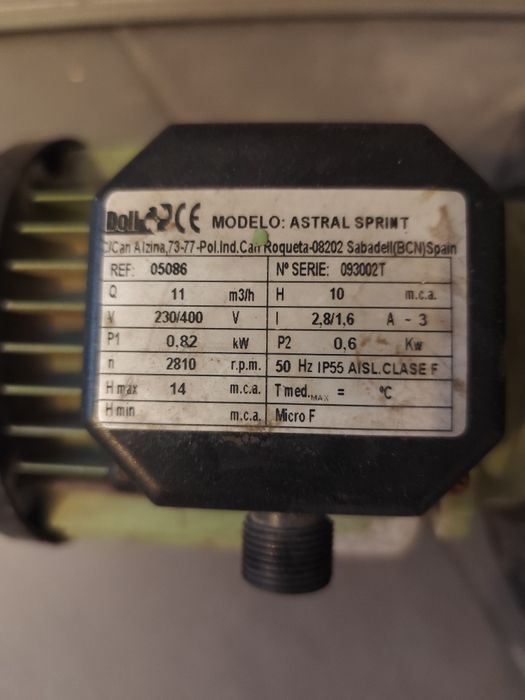 Bomba de piscina trifásica