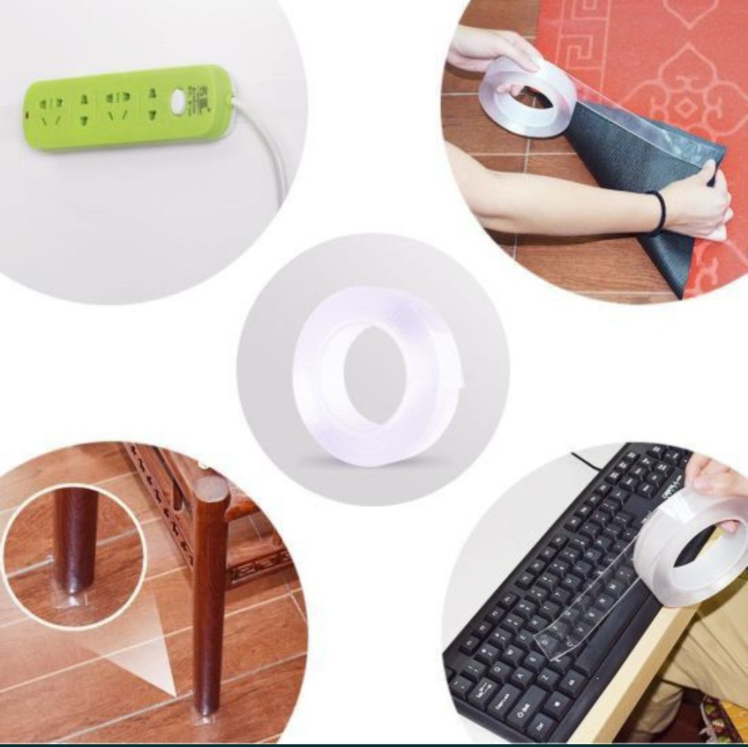 Многоразовая крепёжная нано стрічка лента скотч Ivy Grip Tape 1м 3м 5м