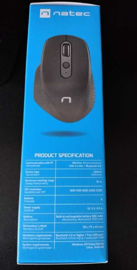 Mysz Natec Falcon bezprzewodowa BOX nie otwierany 3200DPI BT