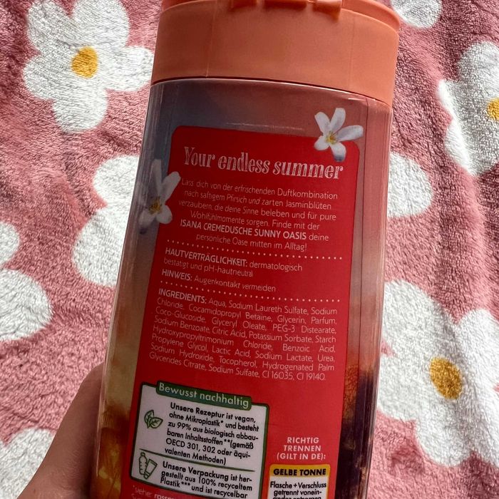 isana żel pod prysznic sezonowy 300ml płyn do mycia brzoskwinia kwiat