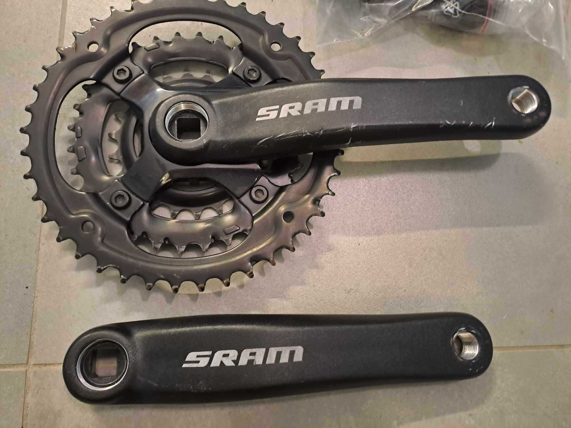 SRAM X4 napęd 8x3 super stan korba, manetki, przerzutka,