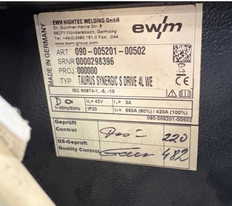 Spawarka synergiczna EWM Taurus 451 Esab Fronius MIG/MAG Migomat