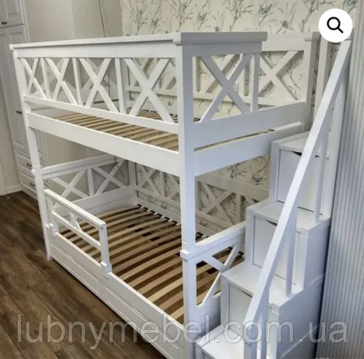 Ліжко двоярусне, двоповерхове, двухъярусная деревянная кровать Тонни