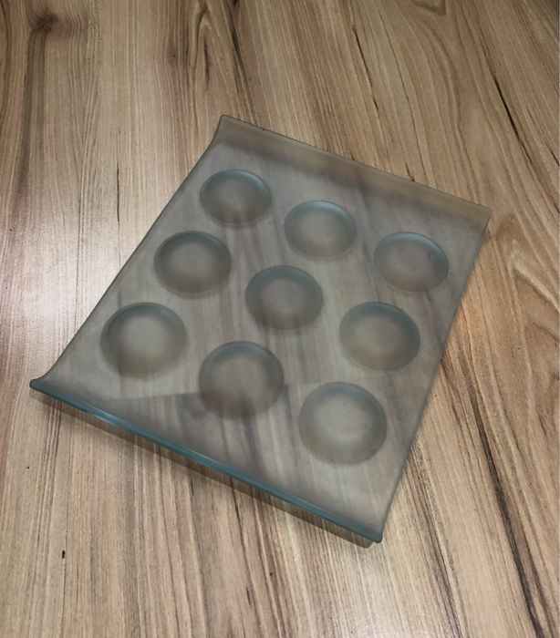 Patera talerz świecznik szklany dekoracyjny świeczki kolko i krzyzyk