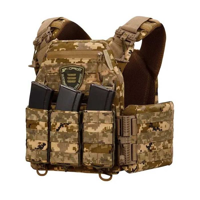 Плитоноска Warmor gen.3 Pro Піксель ММ14 + 3 підсумки для магазинів AK