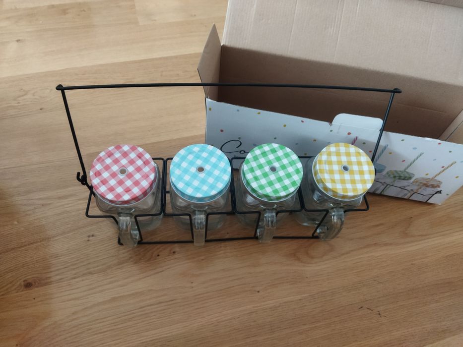 Szklanki Home & you nowe słoiki na napoje z koszyczkiem do przenosze