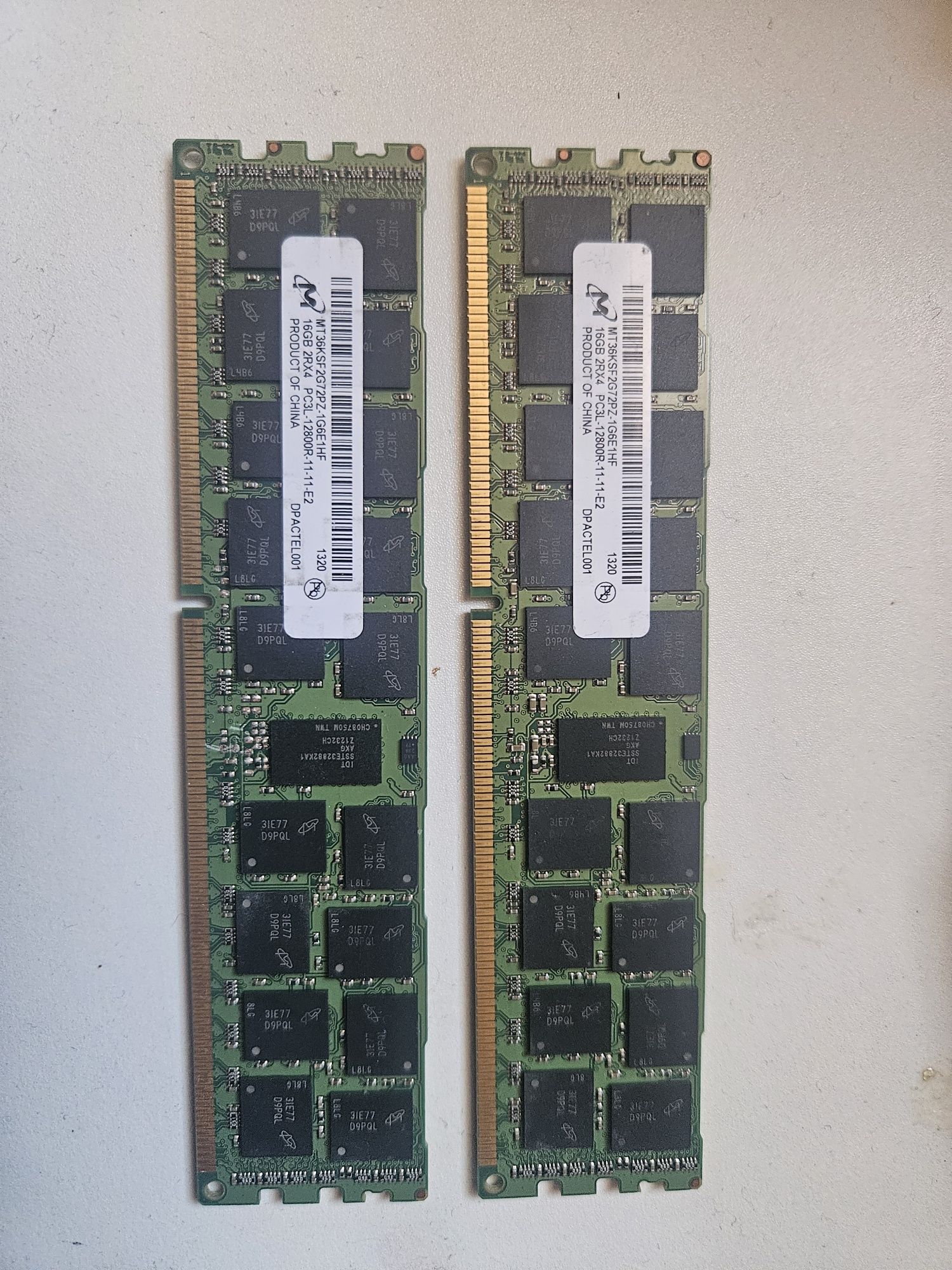 Оперативка 2*16 = 32GB PC3L