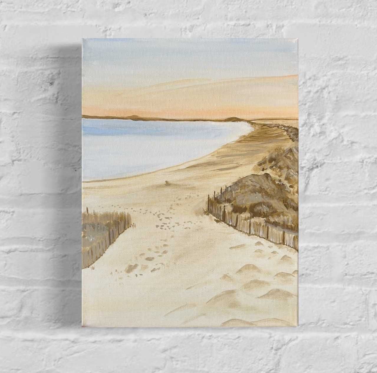 Абстрактний пейзаж "Balance" акрил, пісочний пляж 40*30 см