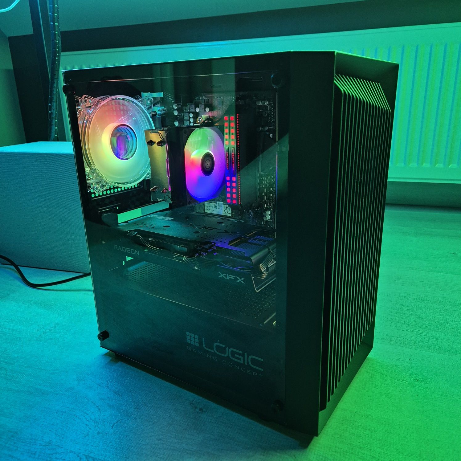 Komputer RX6600/RX6700XT/R5 5500/16Gb ram/Gamingowy Okazja RGB windows
