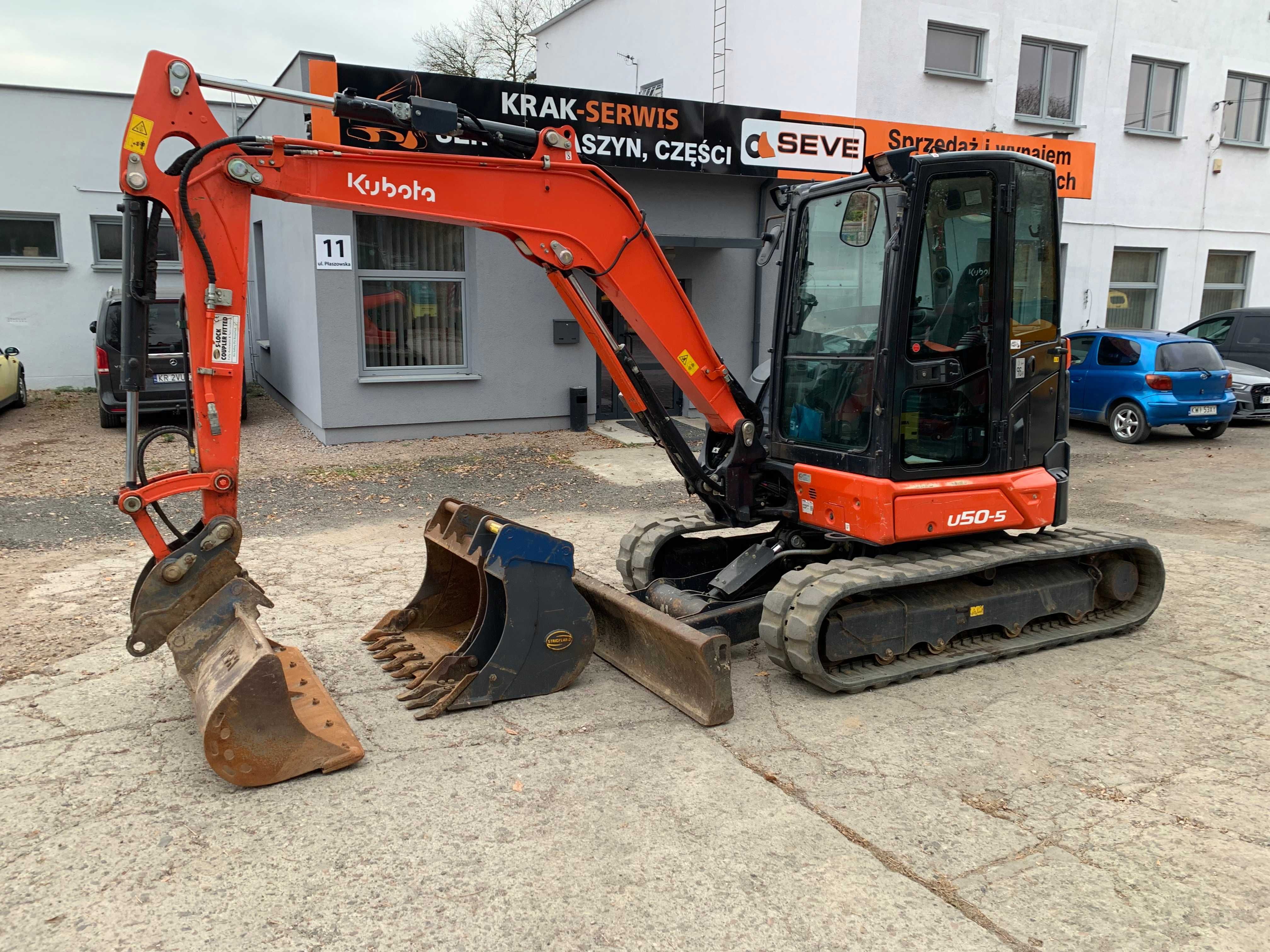 Kubota U50-5 minikoparka 5 ton rok 2021, 3 łyżki 1680 mtg 179000 netto