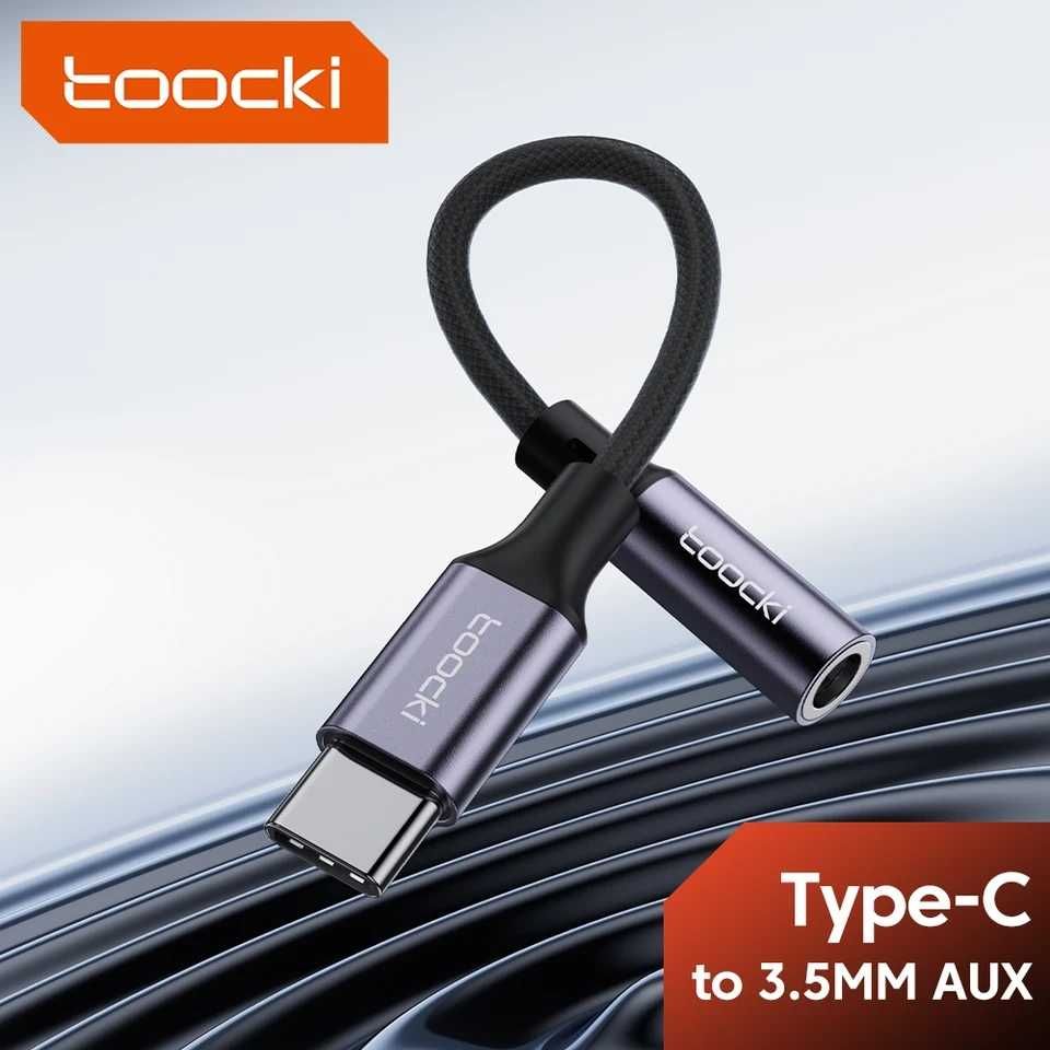 Adapter Audio Toocki USB-C - Mini Jack 3.5mm Przejściówka do Słuchawek