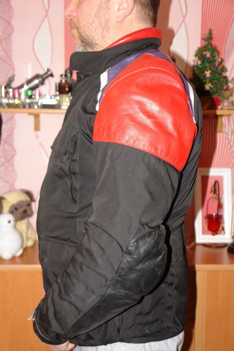 Мотокуртка с кордуры + нат. кож. вставки + защита + подстежка, 50 р./L