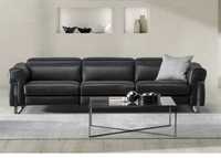 sofa natuzzi  couro preto electrico 3 lugares