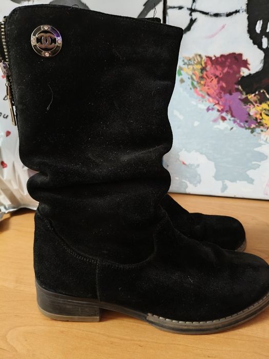 Сапожки замш зима