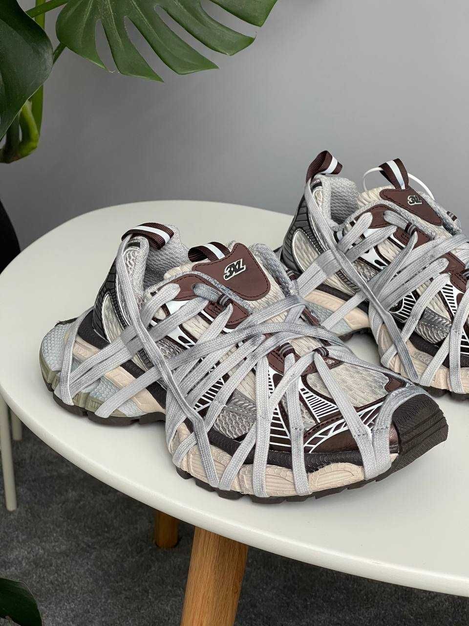 Кросівки Balenciaga 3XL Extreme Lace Sneakers Chocolate Grey premium