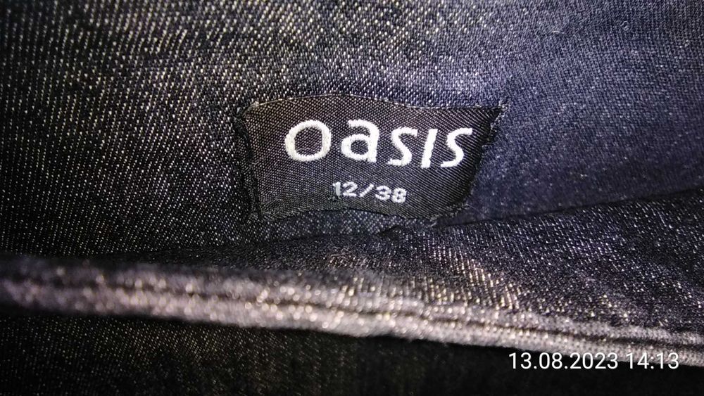 OASIS Granatowa Spódnica z koła 38