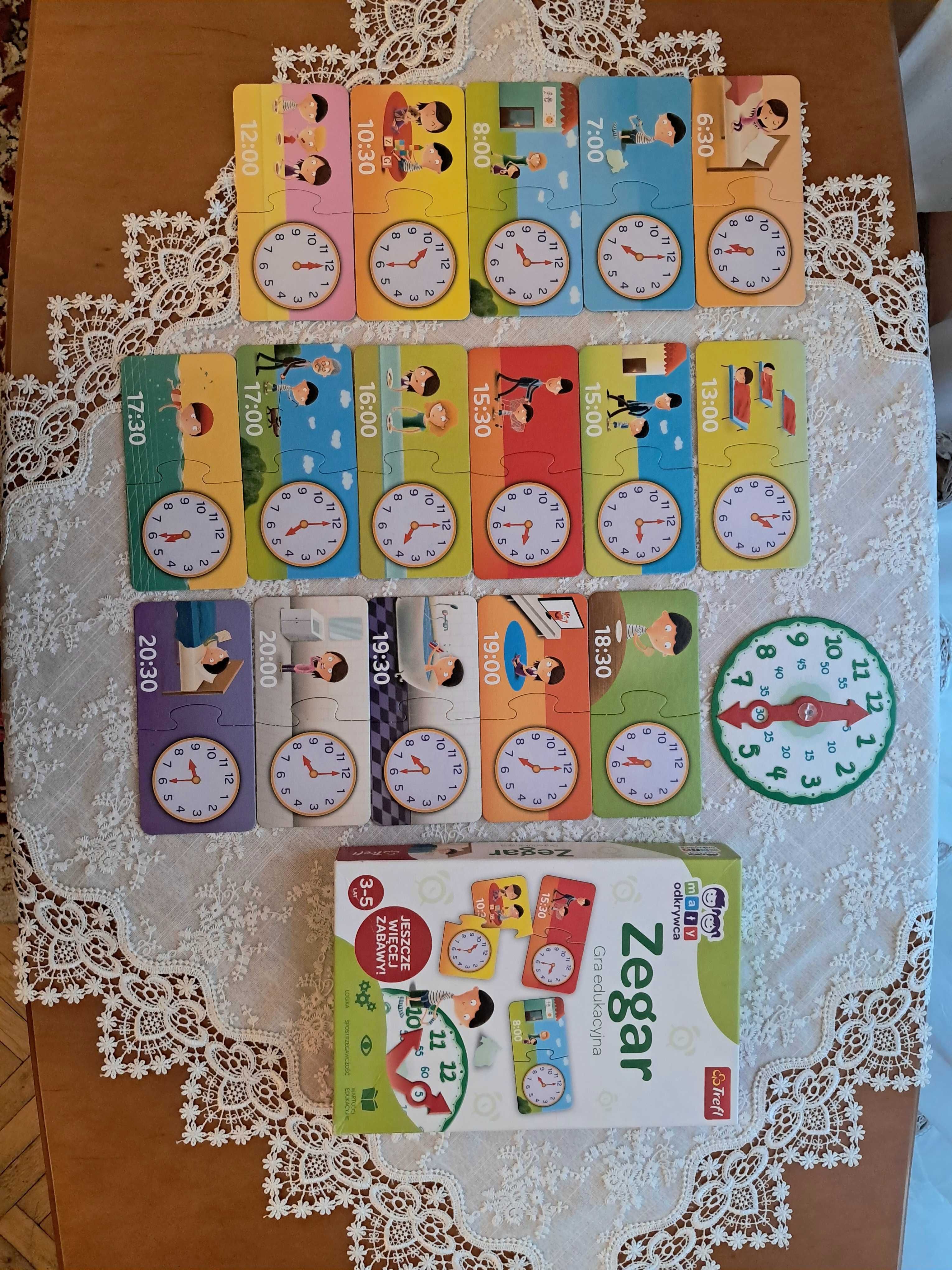 Gra edukacyjna zegar, puzzle, układanka.