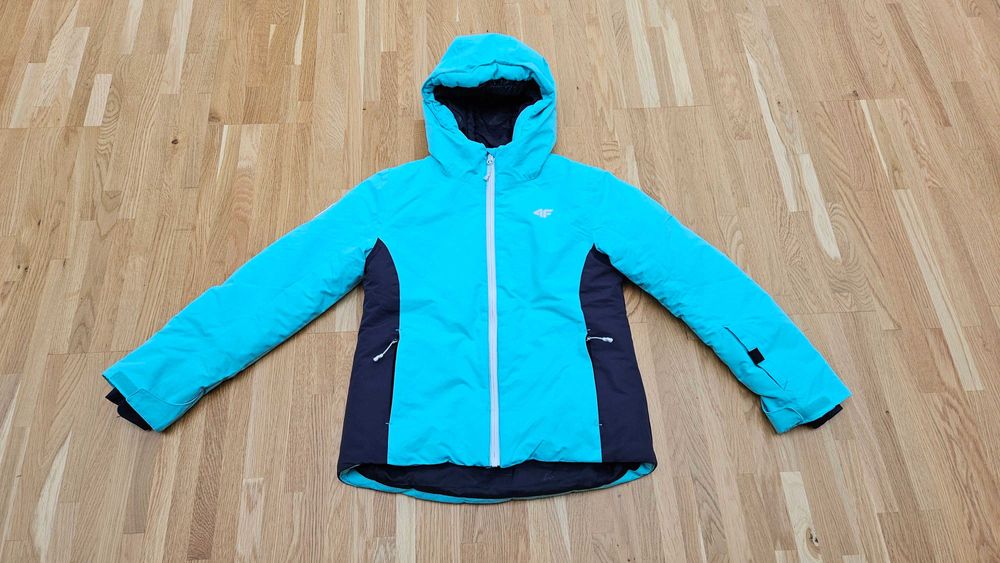 Kurtka narciarska 4F 140 dziecięca 5000 turkusowa dziewczynki zimowa