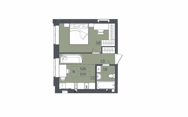 Новий заміський комплекс! 1-кімнатна квартира за ціною 15635$!
