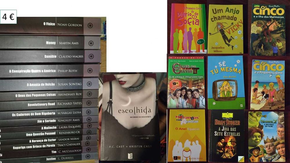 Livros de receitas, saúde, clássicos, policiais