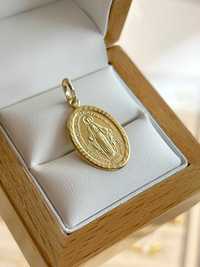Nowy Złoty Duży Medalik Cudowny Na Chrzest Komunię Złoto 585 14k