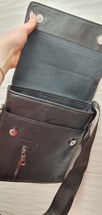 Torba męska listonoszka torebka na ramię czarna rovicky