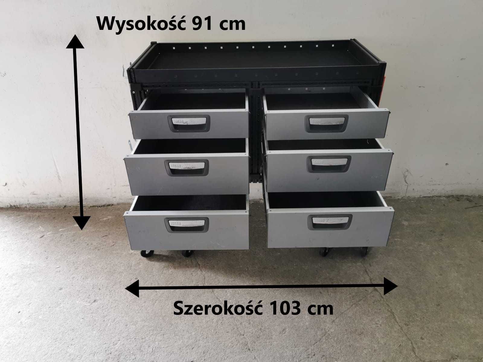 Regał samochodowy serwisowy zabudowa serwisowa warsztatow MODUL-SYSTEM