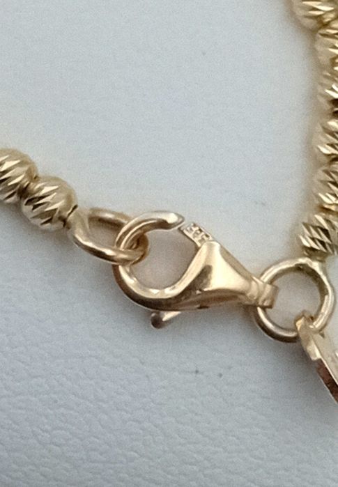 Złota bransoletka diamentowana 18 cm próba 585 NOWA Kulki/Fajne Okazje