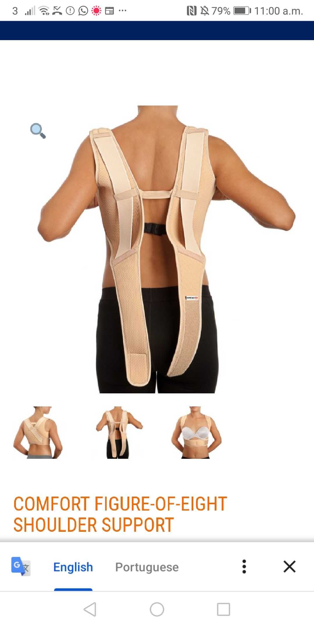 suporte confortável de ombro e clavícula em formato de oito